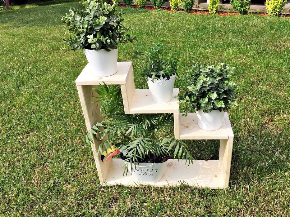 DREWNIANA półka, kwietnik, podstawka, regał