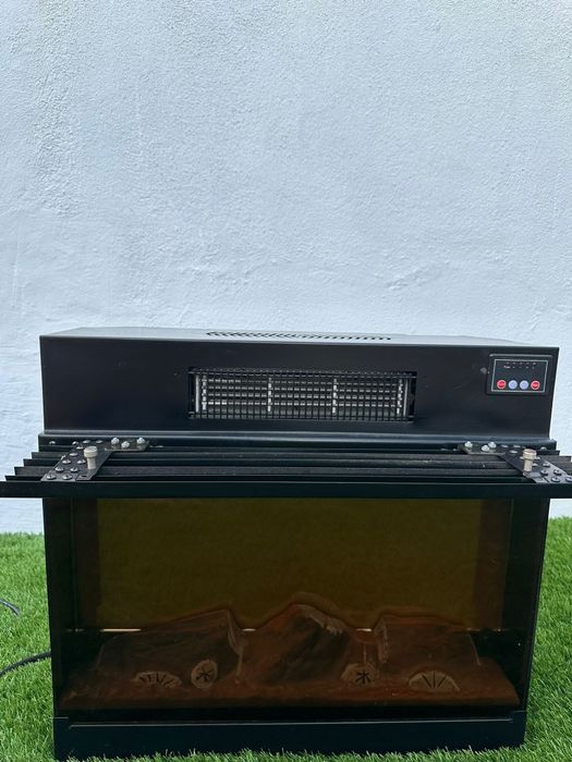 Lareira/salamandra elétrica de embutir com comando