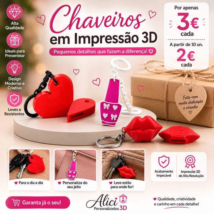 Chaveiros eem 3D