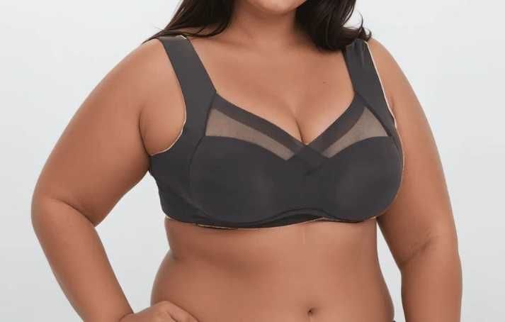 Nowy biustonosz stanik bez fiszbin Bella push up XL 85D czarny