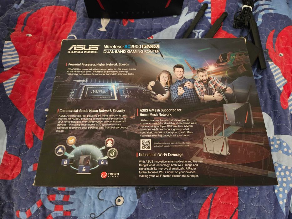 Kit Wi-Fi Mesh ASUS (RT-AC86U + RT-AC68U) – Cobertura Total