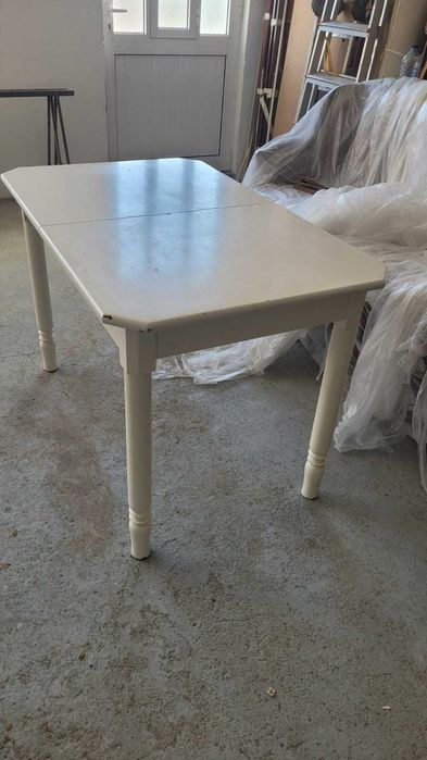 Mesa Branca Madeira MDF Extensivel