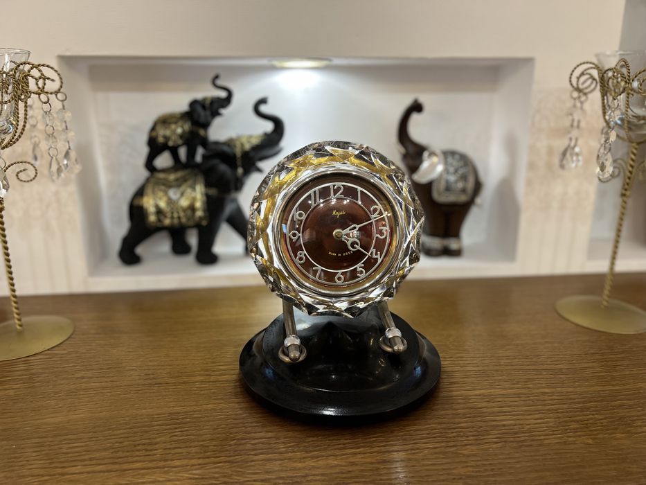 Zabytkowy Kryształowy Limitowana Ed. zegar rosyjski Majak Stan idealny