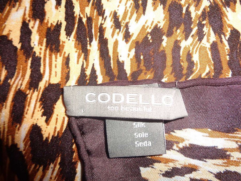 CODELLO 100% Silk jedwabna PANTERKA ręcznie rolowana apaszka LUX
