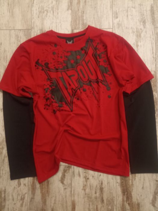 Продам лонгслів Tapout Two lines RED sk8 Y2K