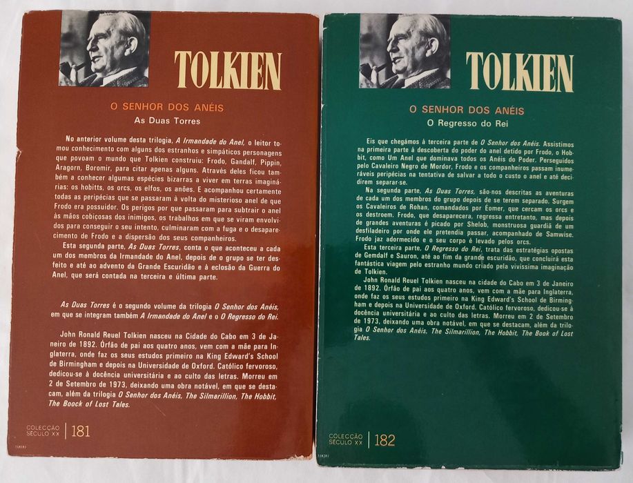 Livros O Senhor dos Anéis II e III - 1as edições na Europa América RAROS