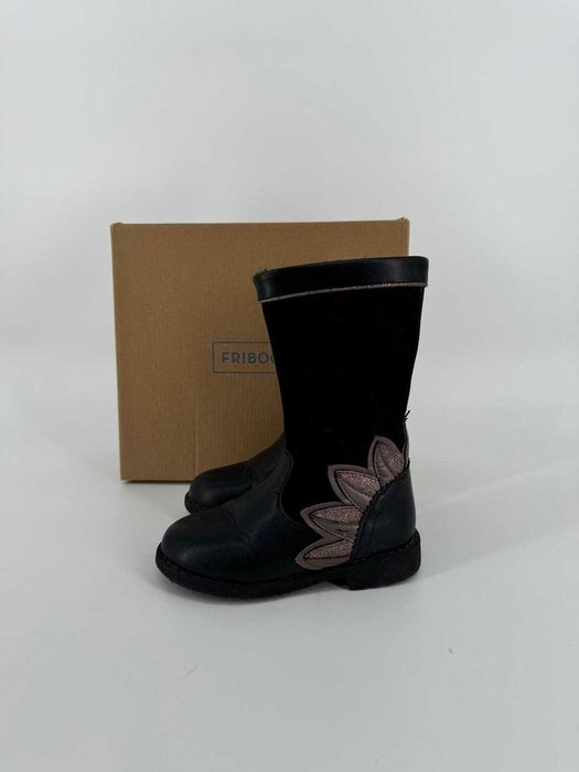 Friboo dziewczęce botki kozaki buty wysokie czarne eleganckie 27