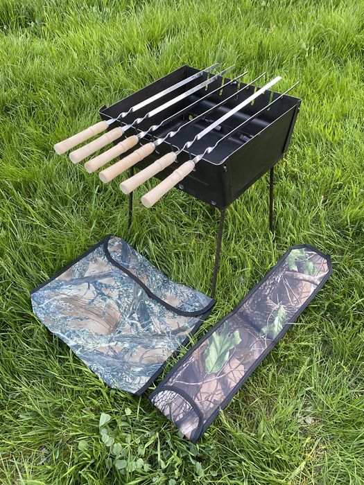 Zestaw Mangal Grill składany walizka Szaszlyki + 6 szampurów мангал