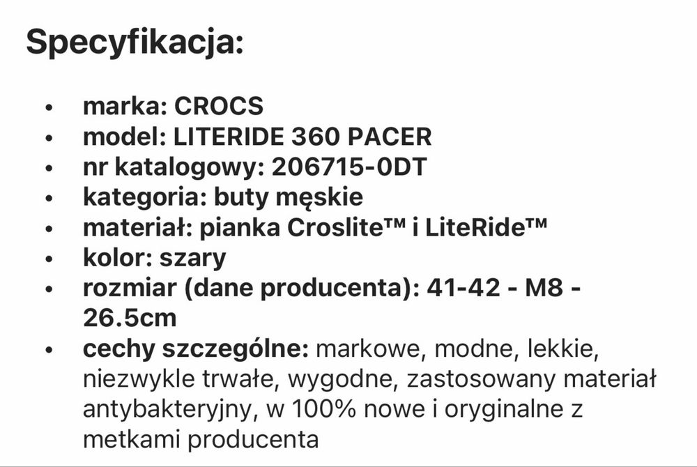CROCS buty 41-42 - NOWE