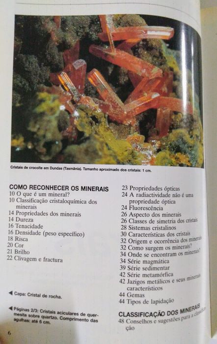 Livro "Os Minerais", coleção Mundo Verde, Editora Evereste, 1996,