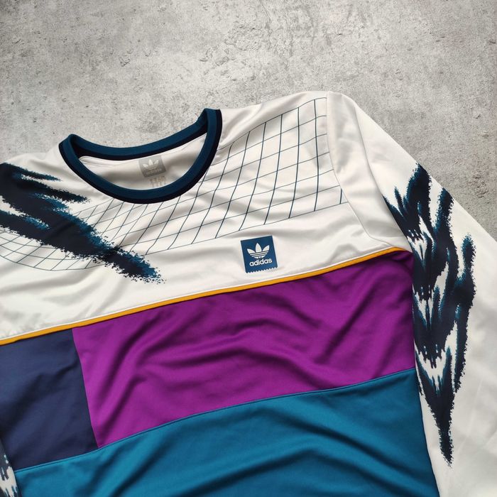 MĘSKA Lekka Bluzka PREMIUM w Stylu Retro Adidas Śliski Materiał Logo