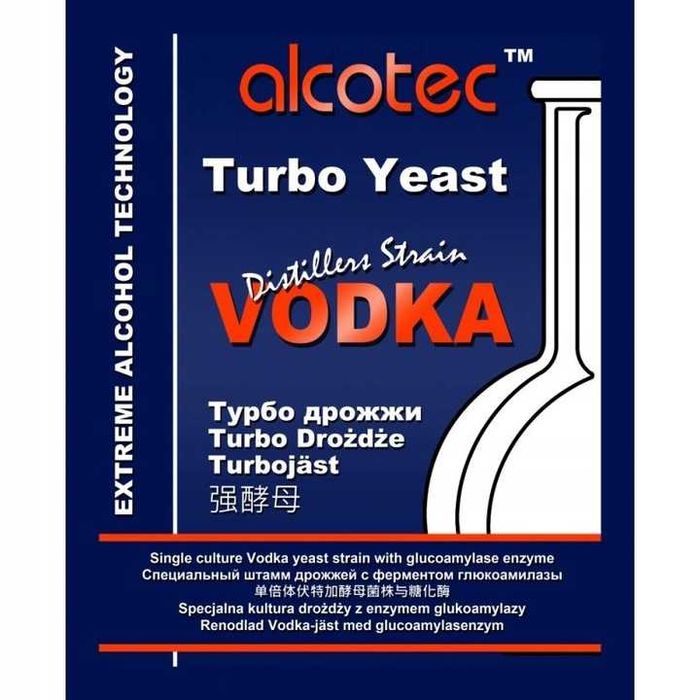 Drożdże gorzelnicze Alcotec VODKA Turbo  na 25L - 5szt.