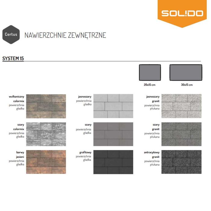 kostka brukowa SYSTEM 15 / gr 6 / COLORMIX