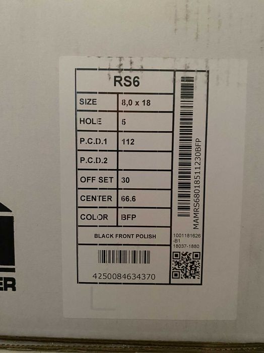 Alufelgi 18 5x112 8J Et.30 Skoda Karoq Octavia Superb MAM RS6 BFP NOWE