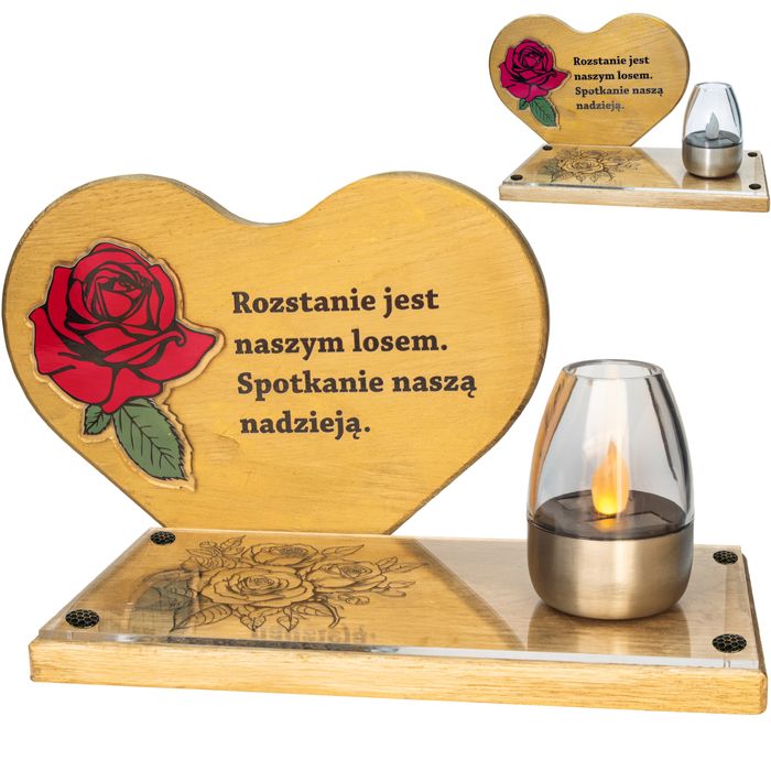 Solarny znicz led statuetka na cmentarz grób duża