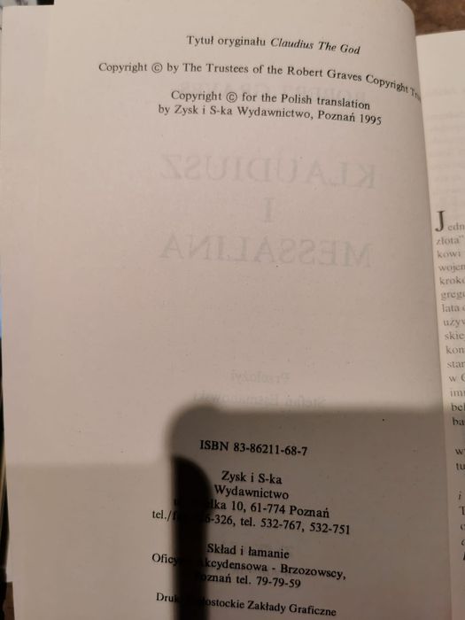 Robert Graves- Ja, Klaudiusz/ Klaudiusz i Messalina