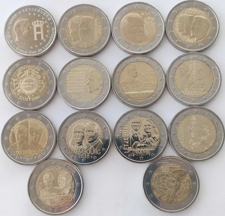 monety 2 euro Malta, Luksemburg