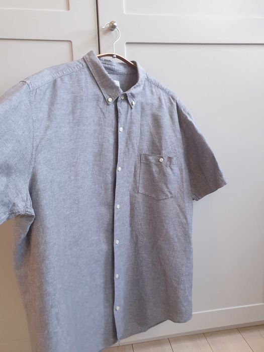 Szara lniana koszula 2XL Next męska