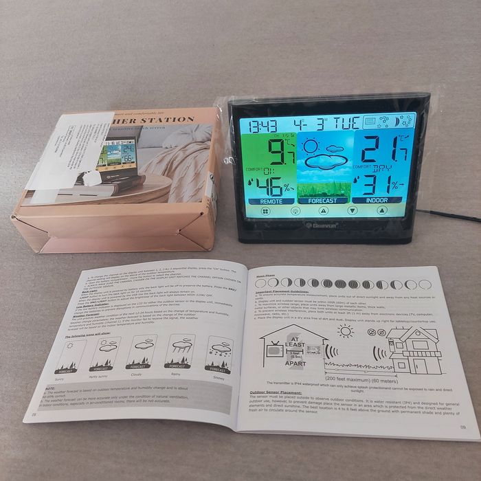 Бездротова метеостанція Geevon. Сенсорний РК-дисплей