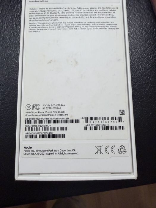 Iphone 13 mini 256 gb  różowy (pudrowy)