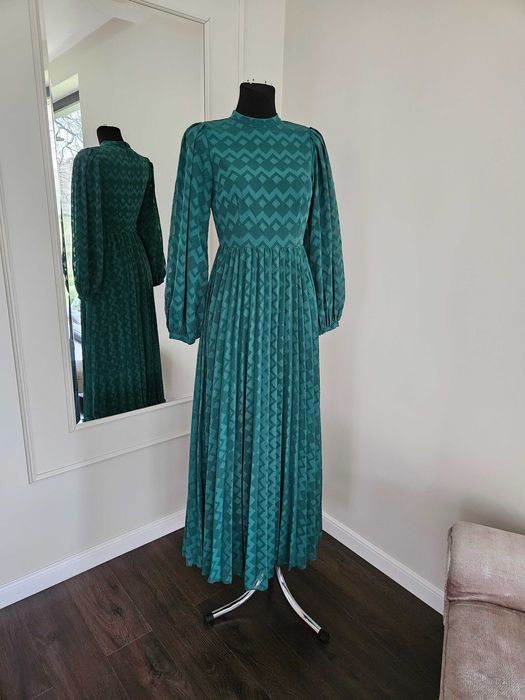 Sukienka maxi plisowana zygzaki Asos XS 36 6