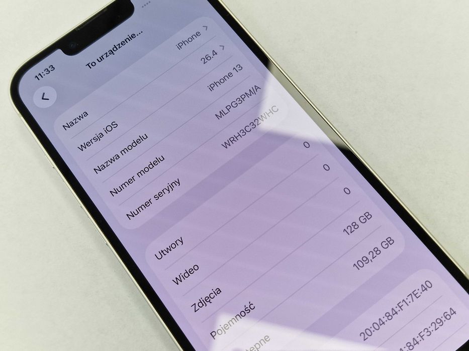 Iphone 13 128GB/ Starlight/ Bat 86%/ Grade A-/ Gwarancja + ładowarka