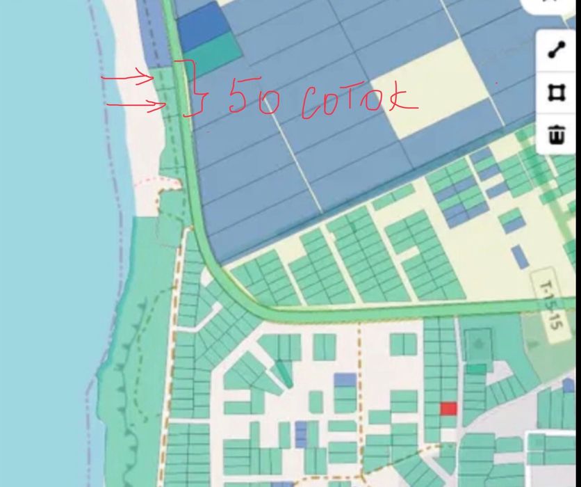 Земельный участок с Рыбаковка первая линия