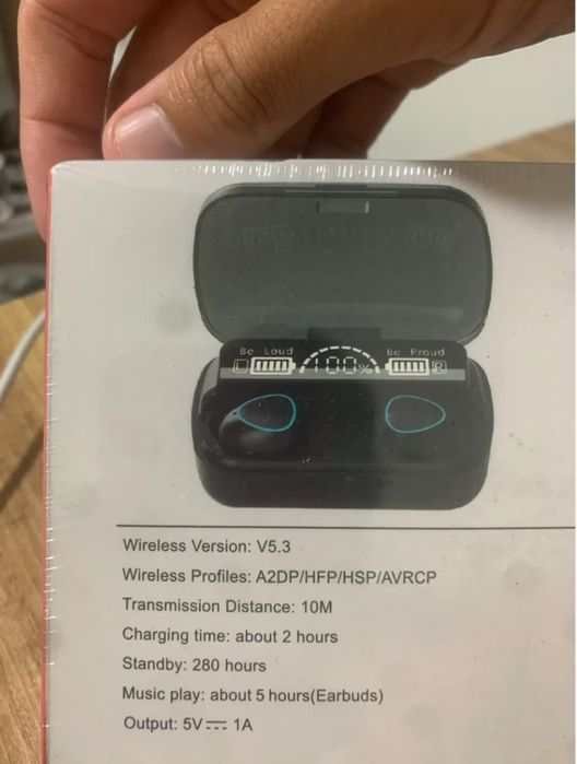 Fones de ouvido bluetooth 5.3 novos (selados em caixa)