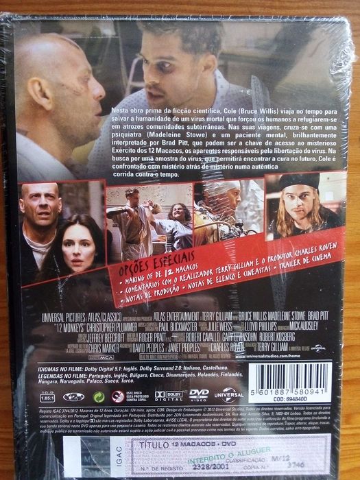 12 Macacos, Terry Gilliam, Bruce Willis, Brad Pitt (Edição especial)