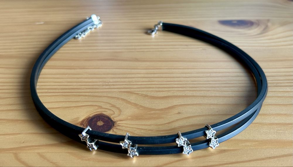 Conjunto Gargantilha e Pulseira Prata 925 com Pedras Zircónias (Estrelas)