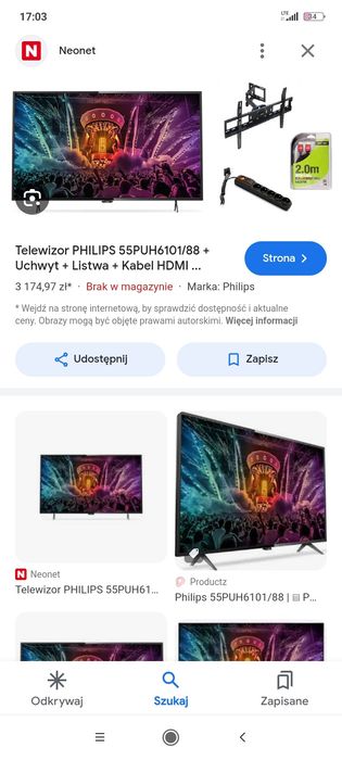 Telewizor Philips model 55puh6101/88