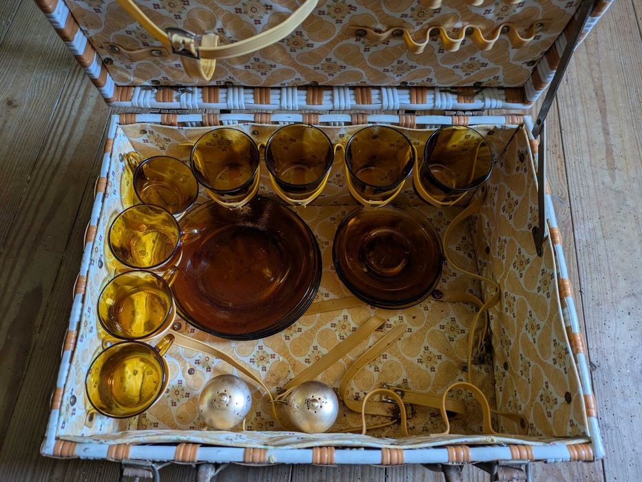 Mala de picnic vintage