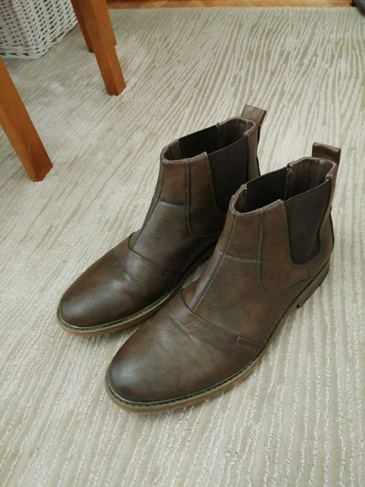 Buty męskie wsuwane brazowe