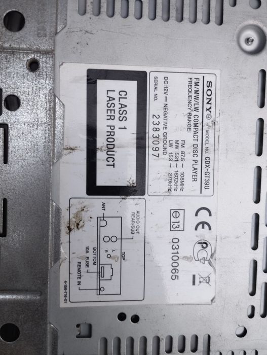 Radio Sony CDX-GT39U X--PLOD + głośniki