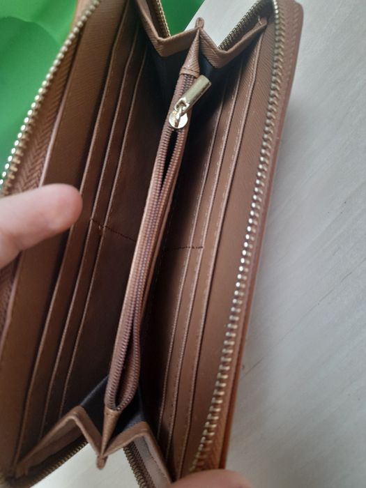 Portwel brązowy pozłacany suwak