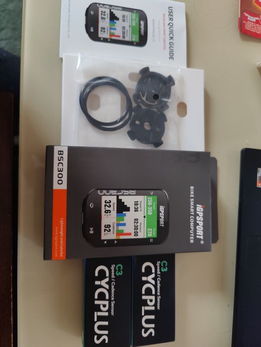 Licznik rowerowy iGPSport BSC300 + 2x czujnik Cycplus kadencja/prędkoś