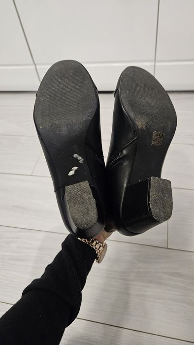 Buty botki na obcasie czarne Calvin Klein