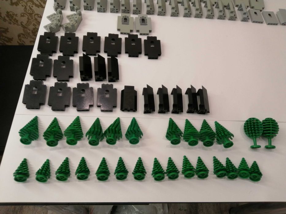 Lego elementy do makiet ze starych serii Castle ścianki drzewka