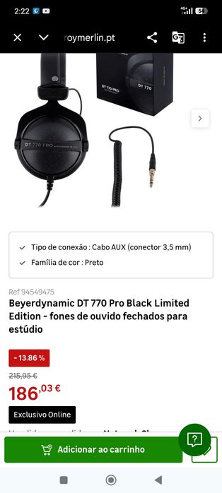 Auscultadores de estúdio