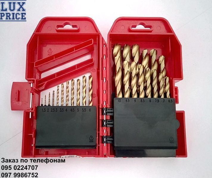 Набор сверл по металлу HSS 25 шт INTERTOOL SD-0025. набір свердел
