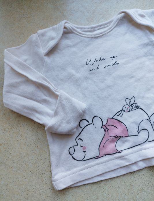 Kubuś Puchatek komplet dla noworodka bluzka i półśpiochy wyprawka 56