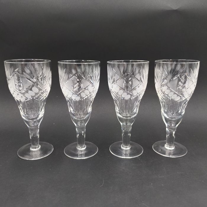 Kieliszki Kryształowe Szklane Vintage Retro