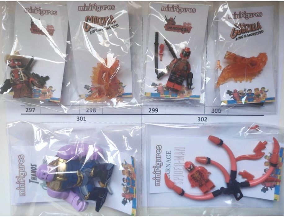 4/5 Mini Figuras MAC Wonder Woman DeadPool Ghost Rider SandMan Pirata