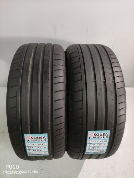 2 pneus semi novos 245/50/18 dunlop rft - oferta dos portes