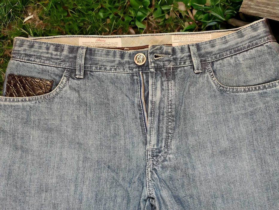 Brioni джинсы прямого кроя с отделкой из кожи крокодила