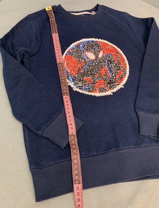 Granatowa bluza chłopięca cekiny Spiderman C&A 128/134