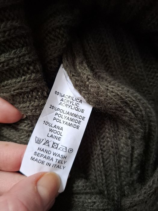 Komplet spódnica swetrowa dzianinowa sweter khaki r. L- XL
