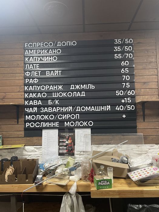 Наборное меню для кафе