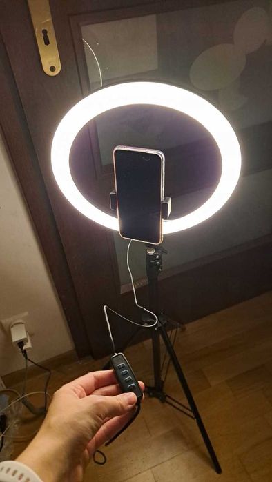 Lampa Pierścieniowa Led Ring Statyw Do Makijażu Selfie Uchwyt Telefon