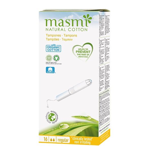 Masmi Tampons tampony z aplikatorem z bawełny organicznej Regular 16sz
